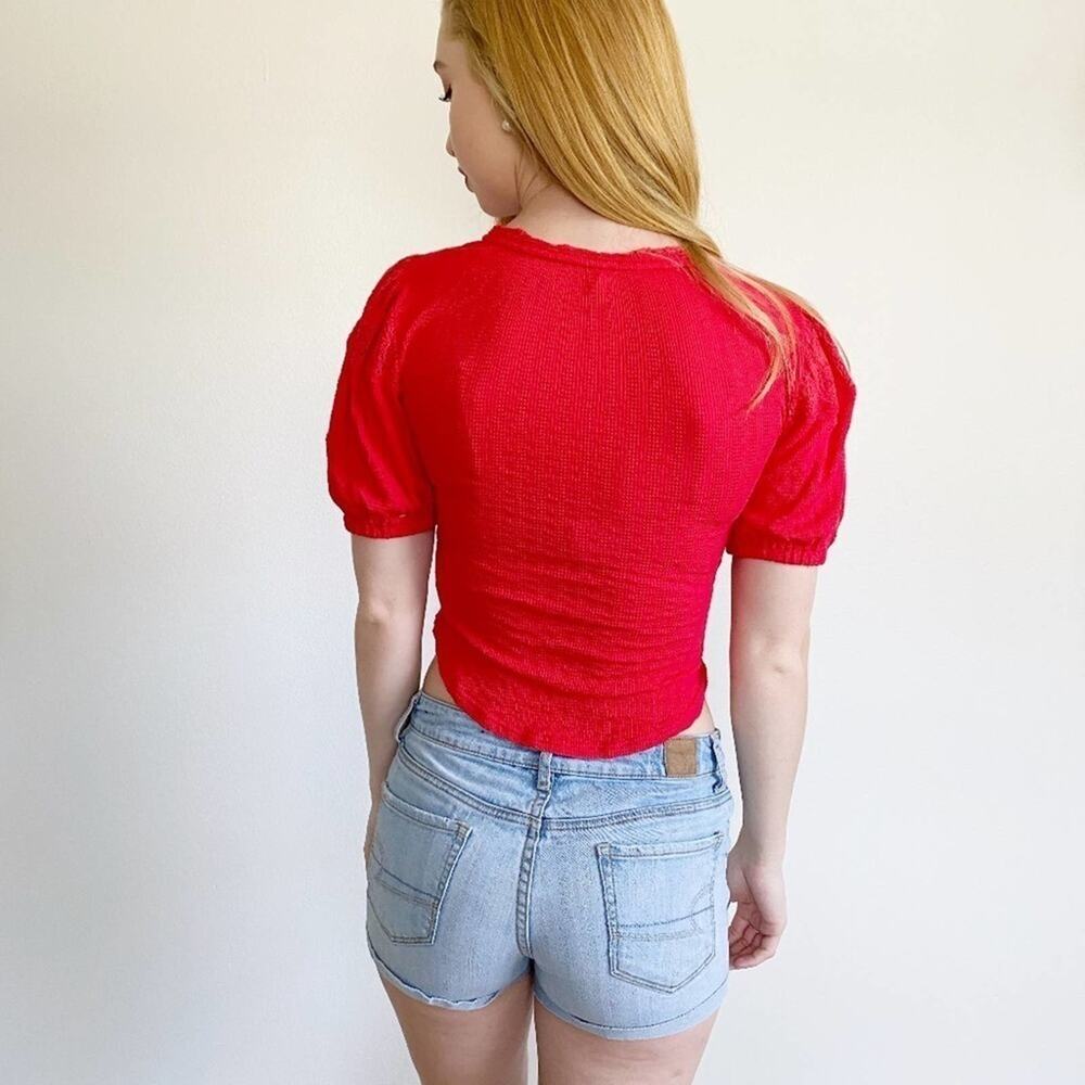 Free People St James Red Tee Top XS - Picture 4 of 4